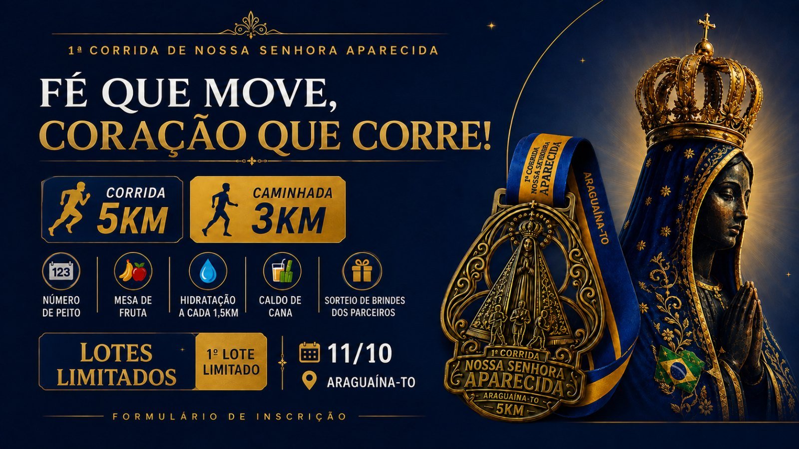 Banner de 1ª CORRIDA NOSSA SENHORA APARECIDA