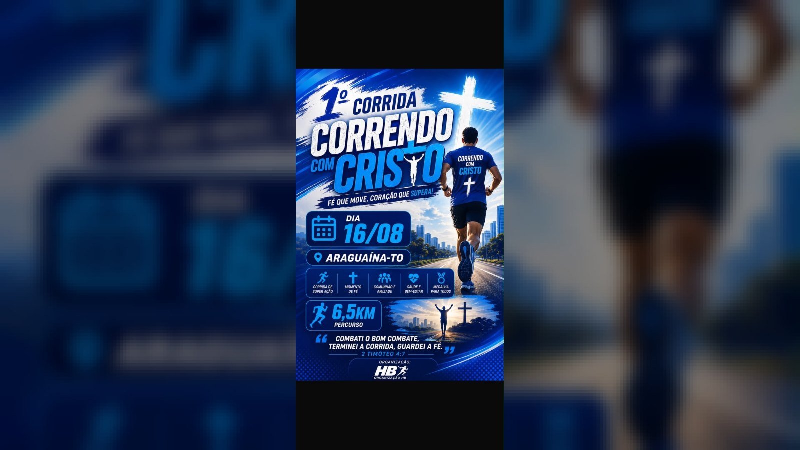 Banner de 1ª Corrida Correndo com Cristo